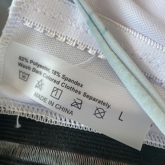 Shein Green Marble Constrast Print One-Piece Mesh Swimsuit Size 6/L - Picture 8 of 11